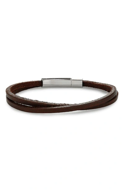 Shop Jonas Studio Leather Wrap Bracelet In Brown