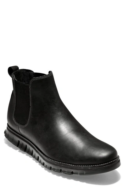 Shop Cole Haan Zerøgrand Waterproof Chelsea Boot In Wp Black Leather/ Black