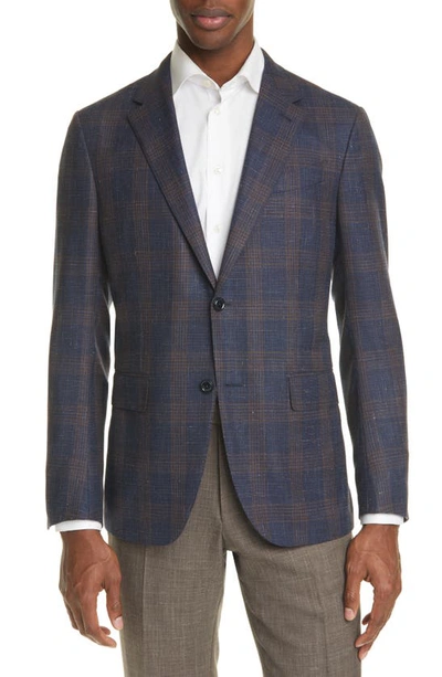 Shop Ermenegildo Zegna Milano Easy Classic Fit Plaid Sport Coat In Blue