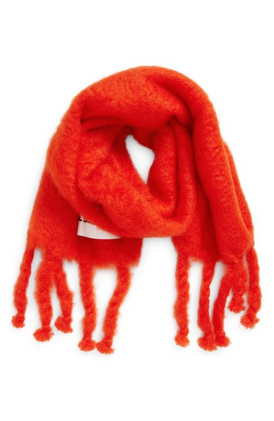 Shop Jil Sander Mohair & Wool Scarf In Pastel Red