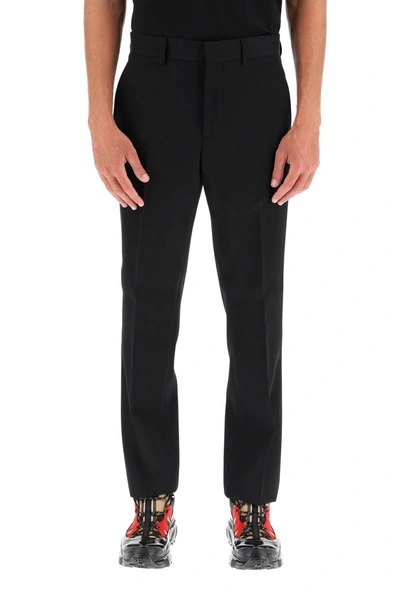 Shop Burberry Tailored Wool Trousers In Black