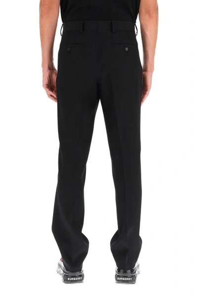 Shop Burberry Tailored Wool Trousers In Black