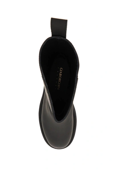 Shop Gia Borghini Marte Leather Boots In Black