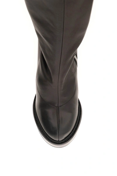 Shop Givenchy Stretch Leather Boots In Black