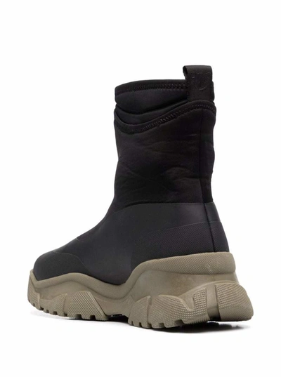 Shop Pinko Trek Rubberized Fabric Boots With Embossed Logo In Black