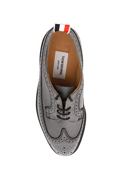 Shop Thom Browne Longwing Brogue Shoes In Grey