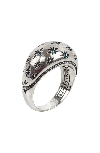 Shop Konstantino Astria Constellation Ring In Silver/ Blue