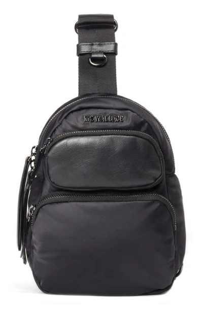Shop Mz Wallace Bowery Transit Nylon Sling Backpack In Black
