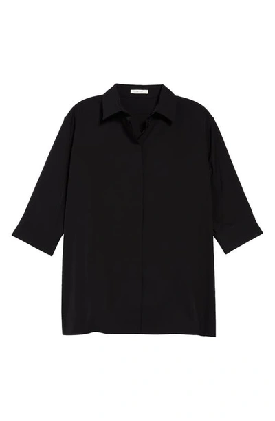 Shop The Row Elada Viscose & Wool Shirt In Black