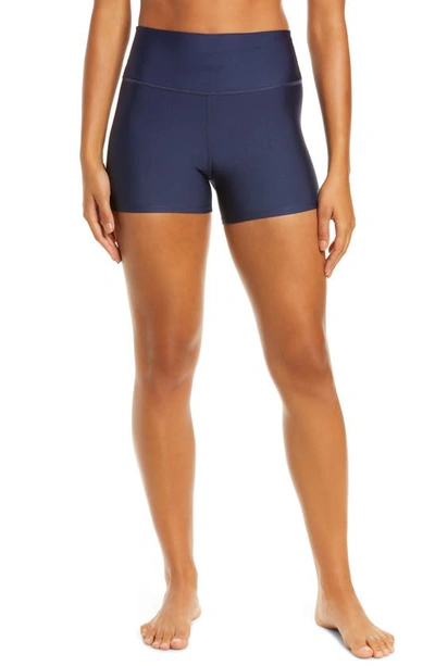 Shop Alo Yoga Airlift High Waist Shorts In True Navy