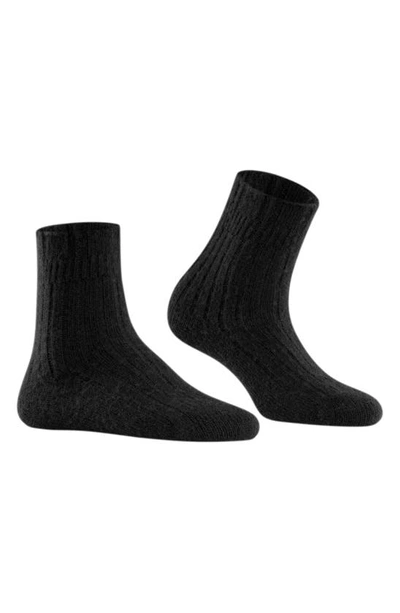 Falke Wool Blend Lounge Socks In Black