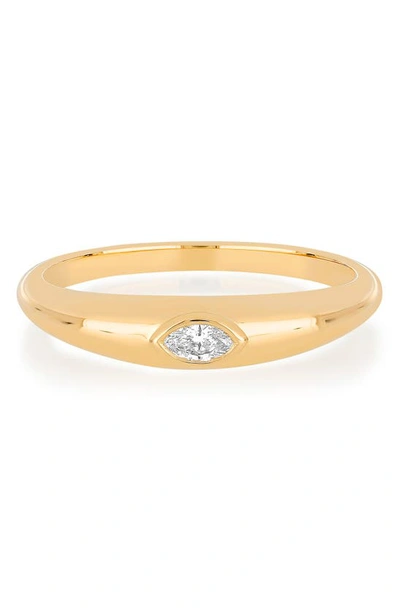 Shop Ef Collection Diamond Pinky Ring In 14k Yg