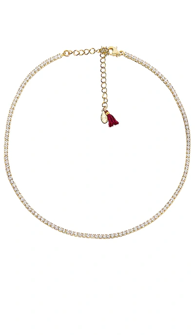 Shop Shashi Diamond Tennis Necklace In Metallic Gold