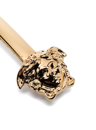 Shop Versace Gold Metal Hair Pin In Metallic