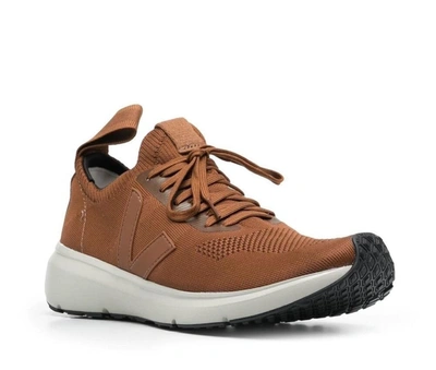 Shop Rick Owens X Veja Low Sock Honey Sneakers In Brown