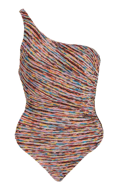 Shop Missoni Women's Metallic Printed Single-shoulder One-piece Swimsuit In Multi