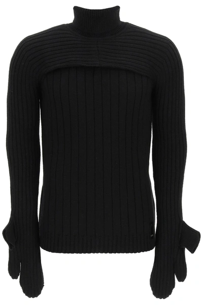 Shop Fendi Convertible Sweater In Black