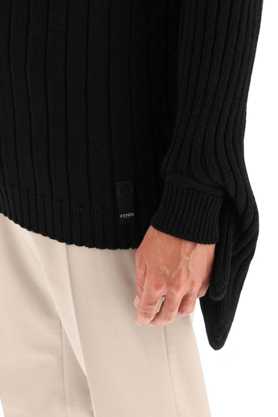 Shop Fendi Convertible Sweater In Black