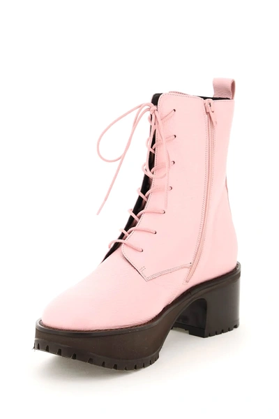 Shop By Far Cobain Lace-up Ankle Boots In Pink