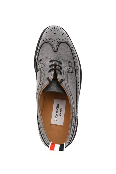 Shop Thom Browne Longwing Brogue Shoes In Grey