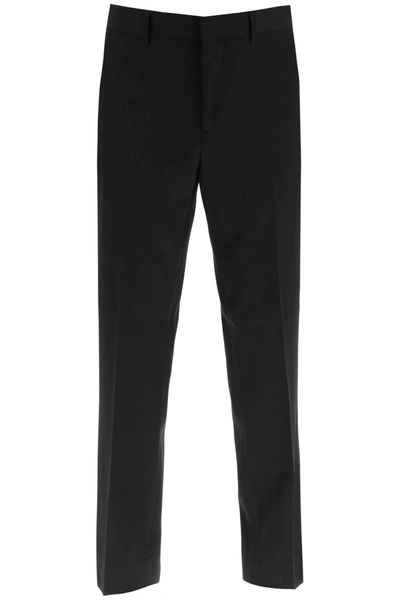 Shop Burberry Tailored Wool Trousers In Black