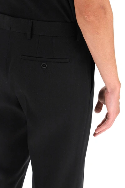 Shop Burberry Tailored Wool Trousers In Black