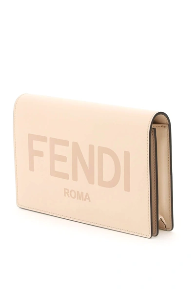 Shop Fendi Mini Wallet Bag With Chain In Pink