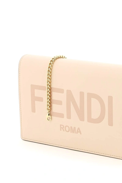 Shop Fendi Mini Wallet Bag With Chain In Pink