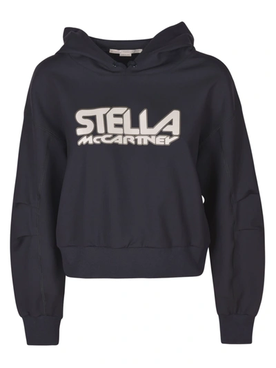 Shop Stella Mccartney Scuba Logo Sweatshirt In Navy