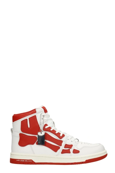 Shop Amiri Sneakers In White Red Leather