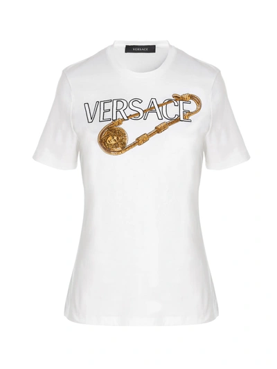 Shop Versace T-shirt In White