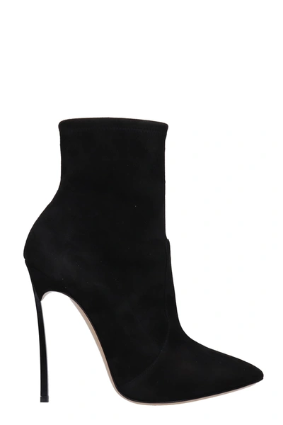 Shop Casadei High Heels Ankle Boots In Black Suede