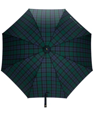 Shop Mackintosh Heriot Whangee-handle Umbrella In Green