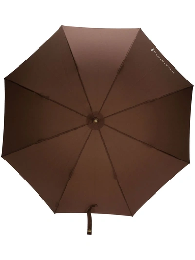 Shop Mackintosh Heriot Whangee-handle Umbrella In Brown