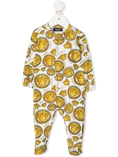 Shop Versace Medusa-print Jersey Pajamas In White