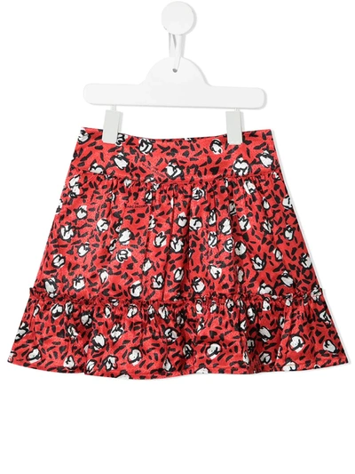 Shop The Marc Jacobs Leopard-print Flared Skirt In Red