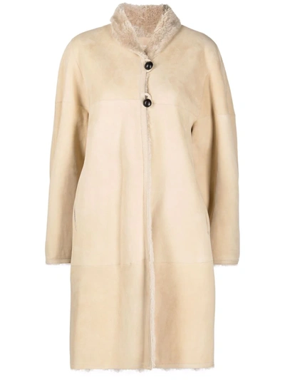 Shop Isabel Marant Abazoe Suede Coat In Neutrals