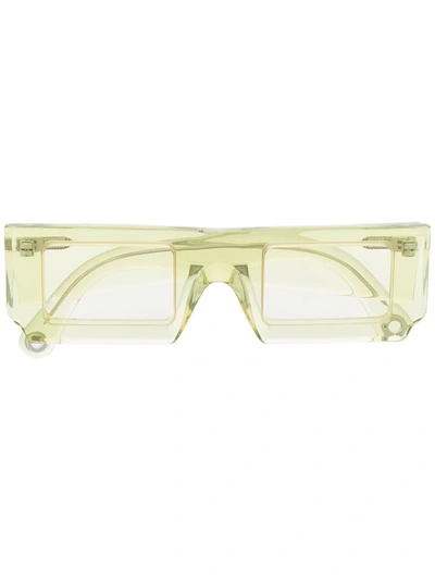Shop Jacquemus Les Lunettes Soleil Rectangle-frame Sunglasses In Green