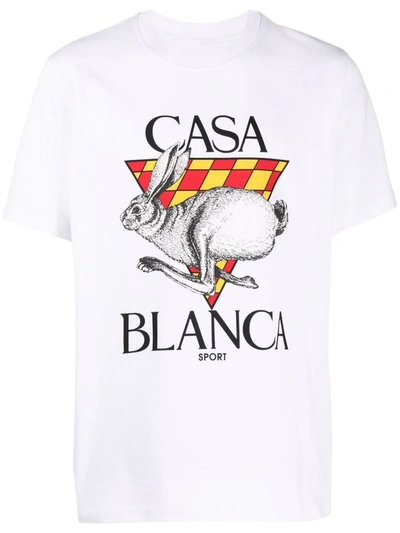 Shop Casablanca Premiere Organic Cotton T-shirt In White