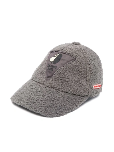 Bobo Choses Recycled Faux Fur Baseball Hat In Grey