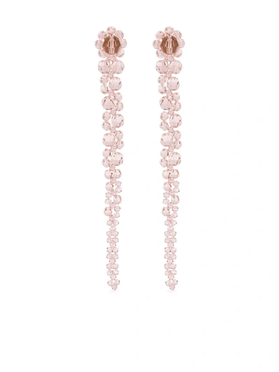 Shop Simone Rocha Beaded Drop Earrings In 粉色