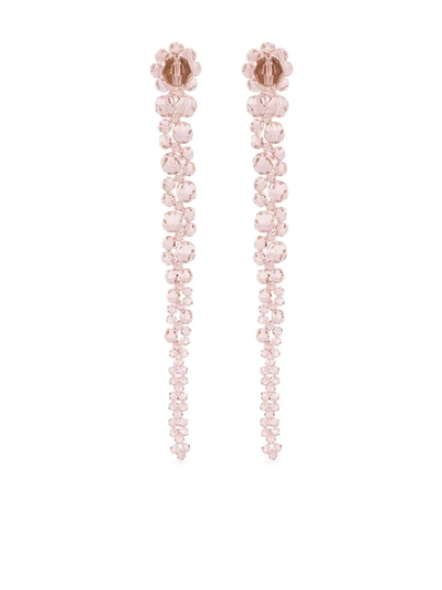 Simone Rocha Beaded Drop Earrings In 粉色