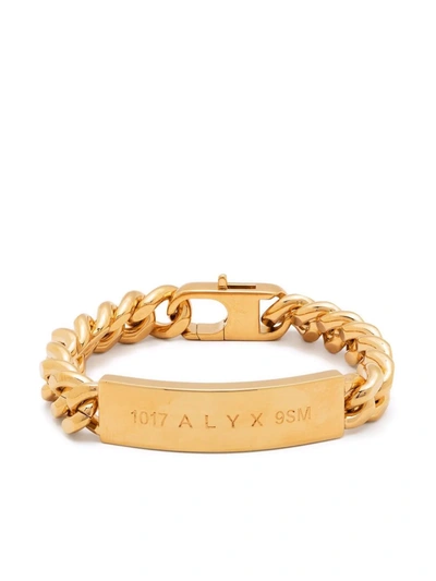 Shop Alyx Engraved Id Bracelet In 金色