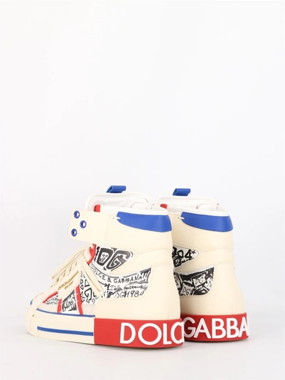 Dolce & Gabbana Calfskin Custom 2.zero High-top Sneakers With 