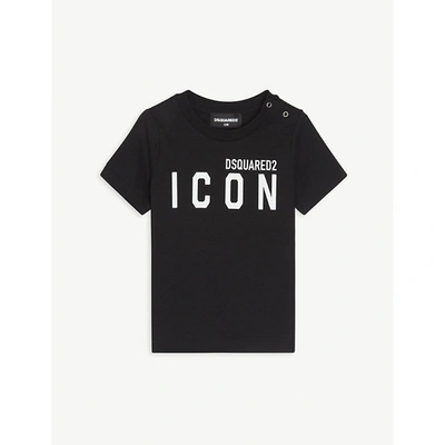Shop Dsquared2 Black Icon Logo Short-sleeved Cotton T-shirt 6-18 Months 24 Months