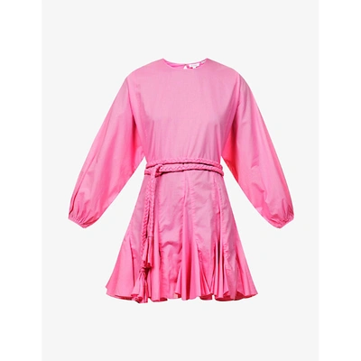 Shop Rhode Womens Prism Pink Ella Braided-belt Cotton Mini Dress M