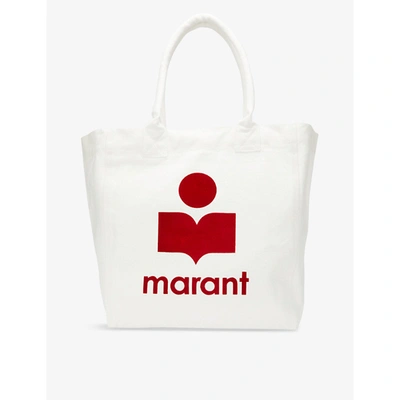 Shop Isabel Marant Yenky Logo-print Cotton Tote Bag In Ecru