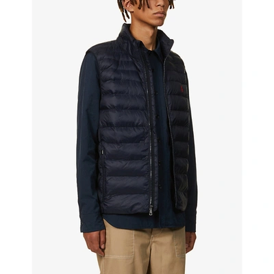 Shop Polo Ralph Lauren Men's Navy The Packable Quilted-down Shell Gilet