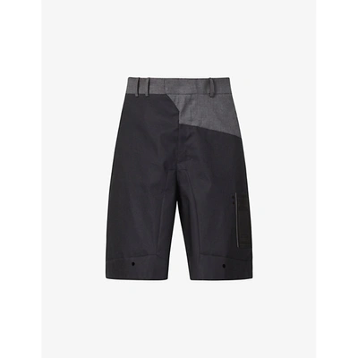 Shop A-cold-wall* Mens Black X Mackintosh Relaxed Cotton Shorts 38