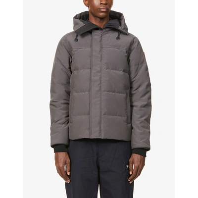 Shop Canada Goose Mens Graphite Macmillan Funnel-neck Twill-down Parka Jacket